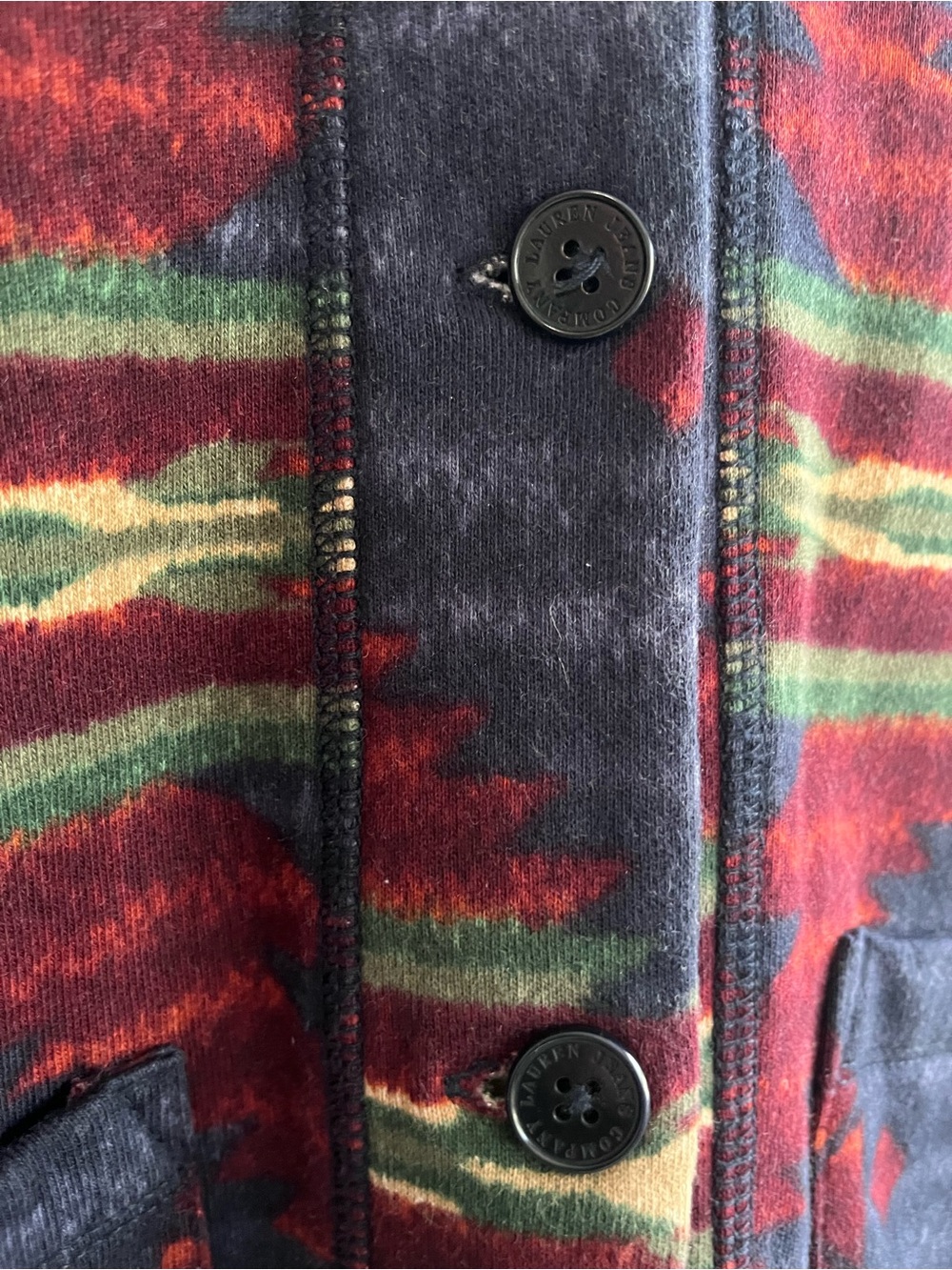 Lauren Ralph Lauren Aztec Southwestern Cardigan Sweater Jacket Size Medium - Picture 4 of 11